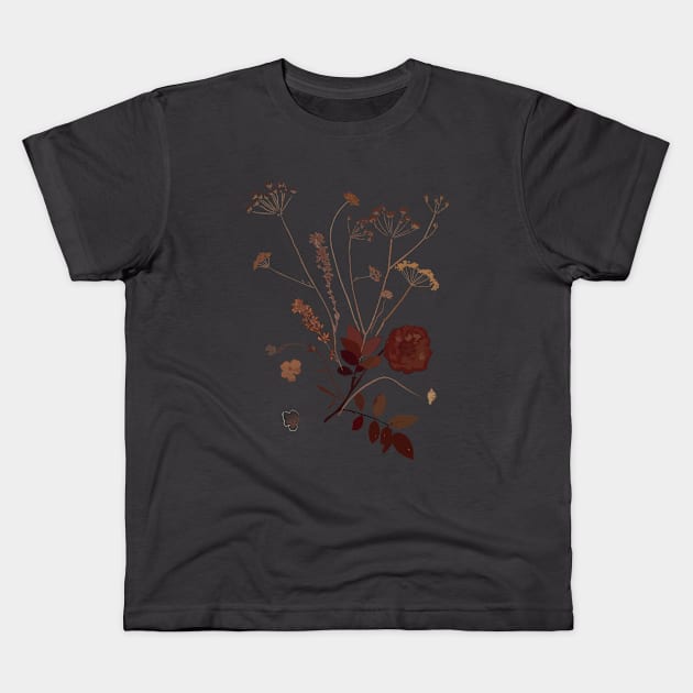 Old flowers in memory Kids T-Shirt by Slownessi